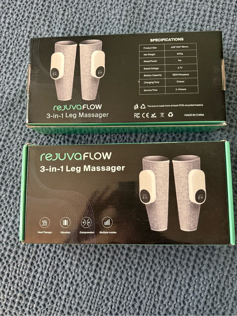 RejuvaFlow 3-in-1 Leg Massager in Gray